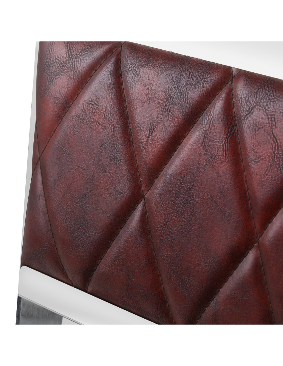 Cadeira de barbeiro Diamond Steel Bordeaux – Elegância e potência cromada 