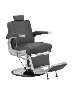 Sillón de barbero de acero gris diamante: diseño moderno y ergonomía profesional
