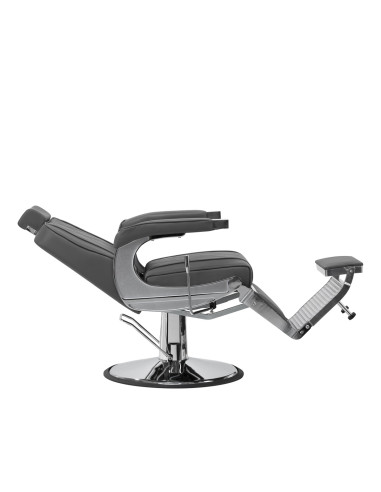 Sillón de barbero de acero gris diamante: diseño moderno y ergonomía profesional 