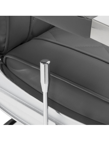 Sillón de barbero de acero gris diamante: diseño moderno y ergonomía profesional 