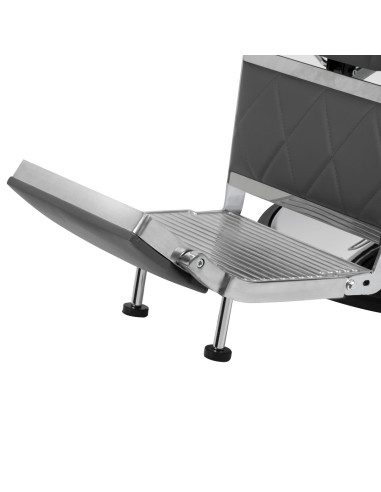 Fotel barberski Diamond Steel Grey – nowoczesny design i profesjonalna ergonomia 