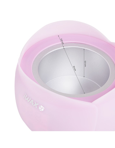 Waxverwarmer iWax Flower Rose 40W 450ml bekijk afmetingen metalen waxcontainer