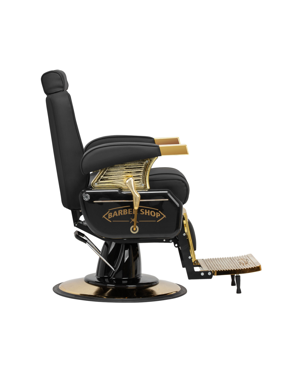 Black Empire Gold Barber chair – Prestige Throne for Professional Salons 