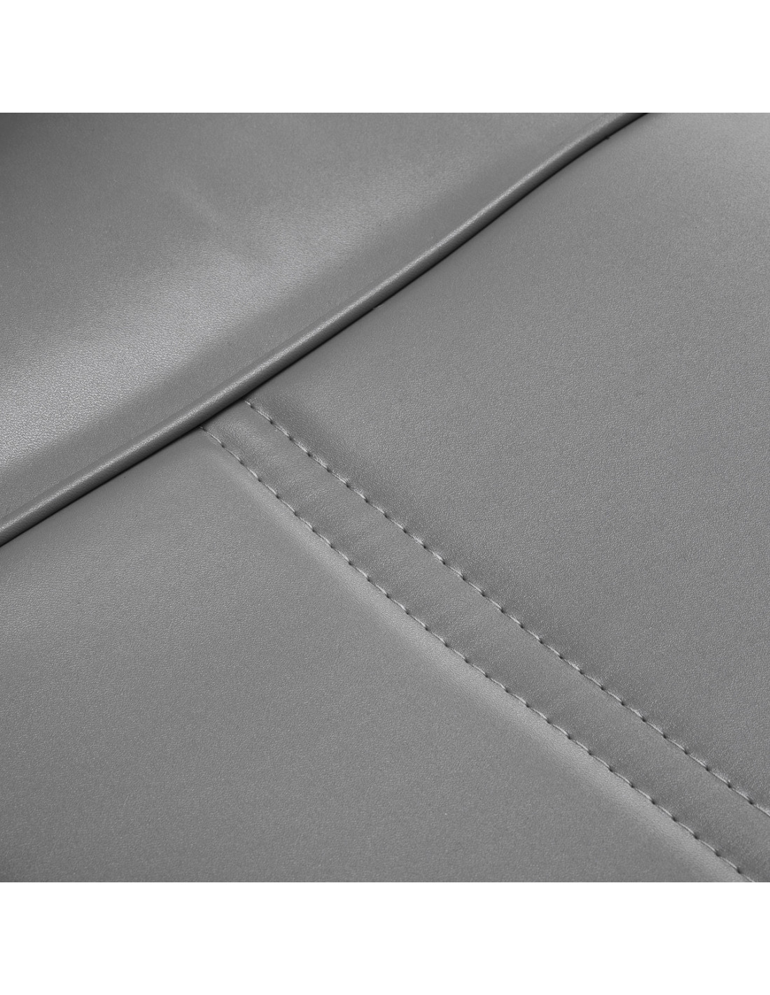 Majestätischer silbergrauer Friseurstuhl, Zoomansicht, Nähte