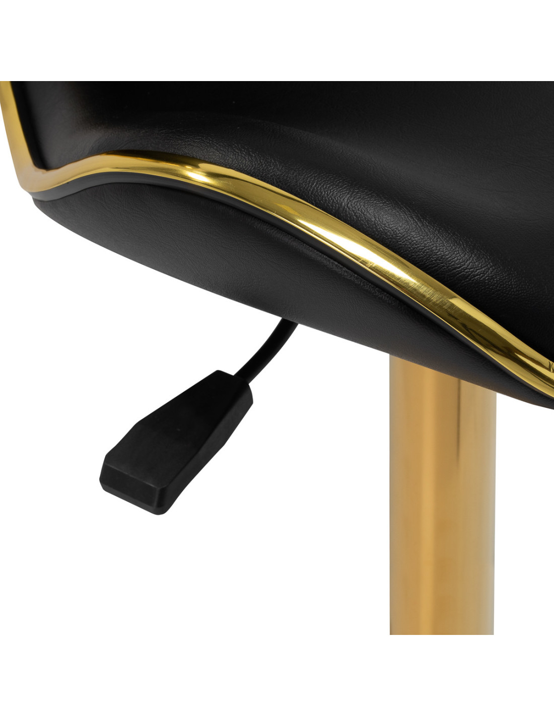 Tabouret Élégance Pro Lux noir dorée vue zoom vérin