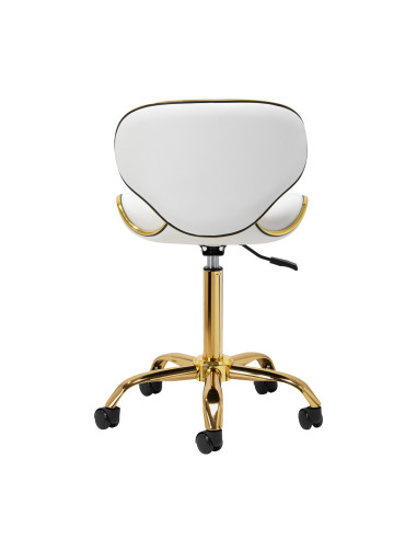 Stołek Elegance Pro Lux, białe złoto, widok z tyłu