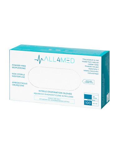 All4med gants de diagnostic jetables en nitrile rose M 10 x 100 pcs