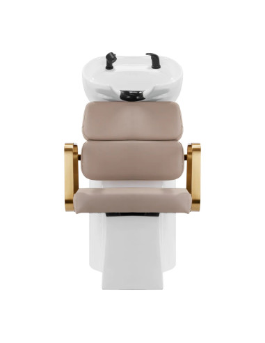Gabbiano Porto gold and beige Shampoo unit : comfort and design for professional hairdressers