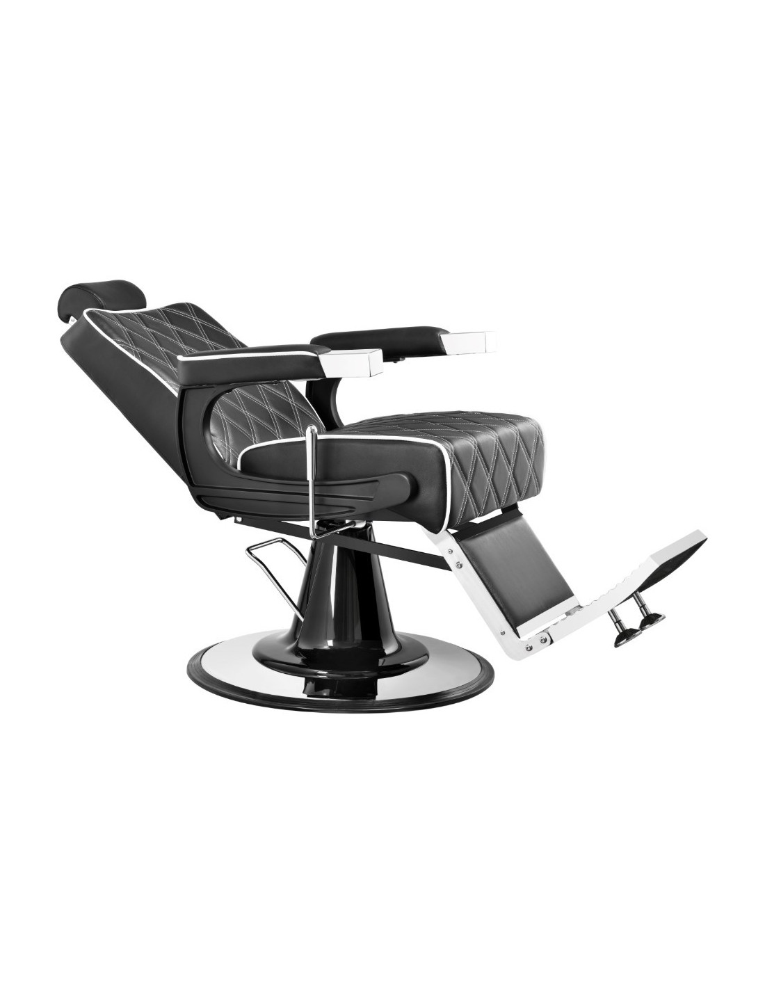 Sillón de barbero Lecce Moderno – Negro y ergonómico profesional