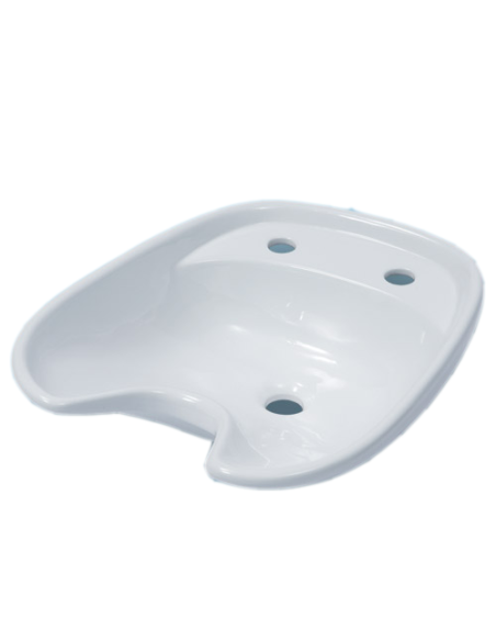 White basin for adaptable shampoo unit