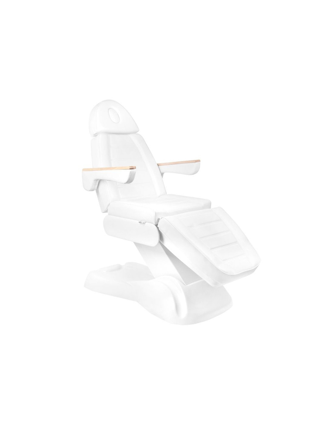 Poltrona estetica elettrica Firenze Lux 273B in legno bianco 3 motori Pro + sgabello