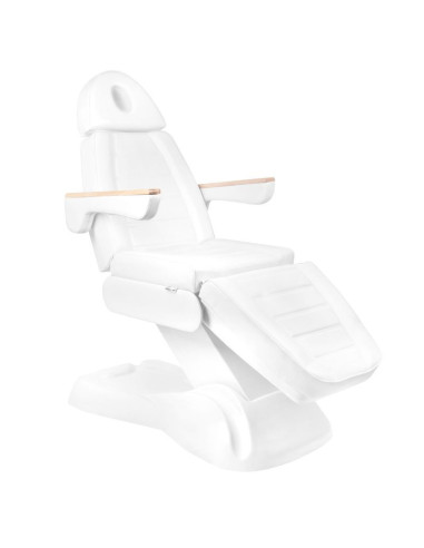 Firenze Lux 273B Electric Aesthetic Armchair White Wood 3 Pro Motors + Stool