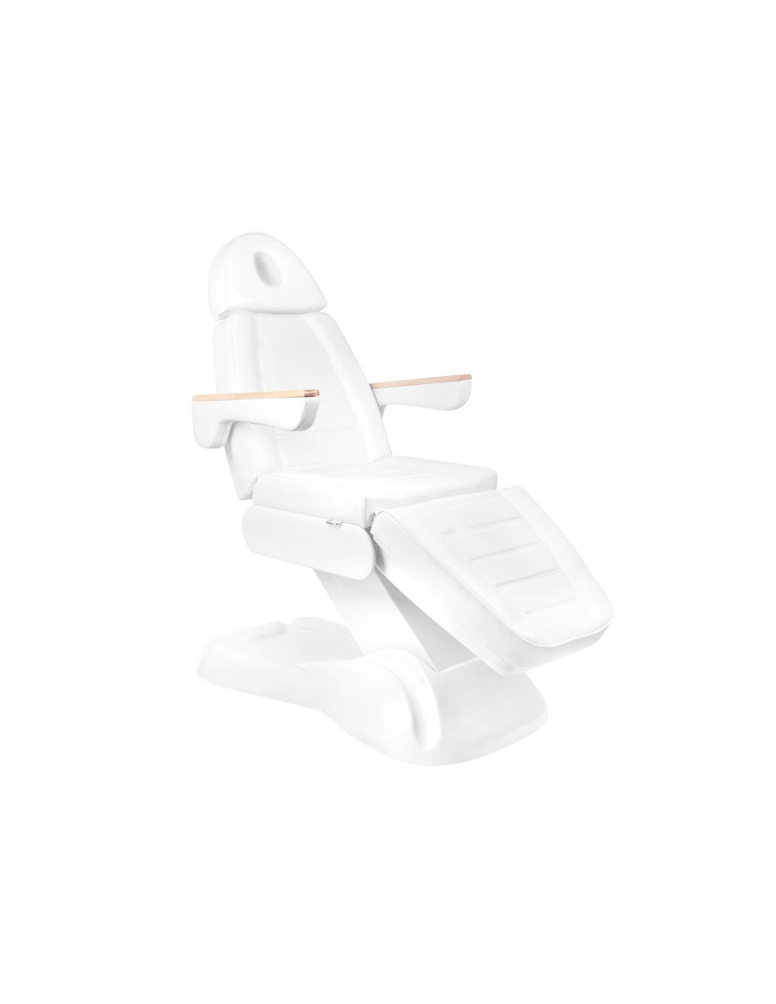 Sillón eléctrico estético Firenze Lux 273B de madera blanca con 3 motores Pro y taburete