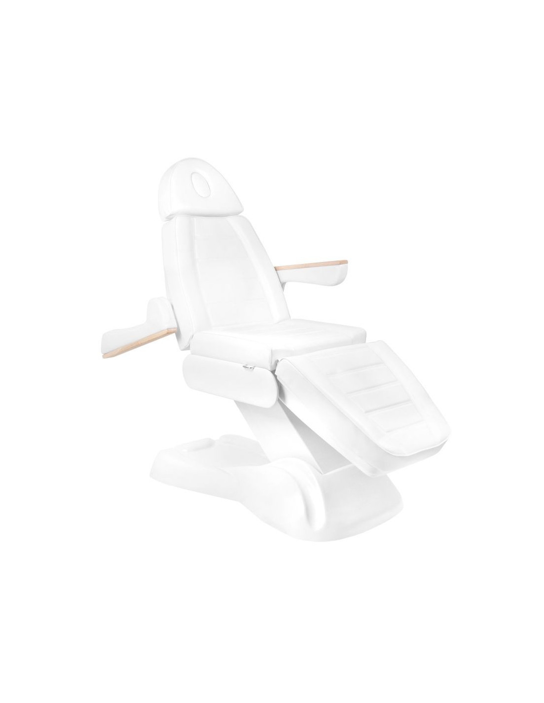 Firenze Lux 273B Elektrische Esthetische Fauteuil Wit Hout 3 Pro Motoren + Kruk