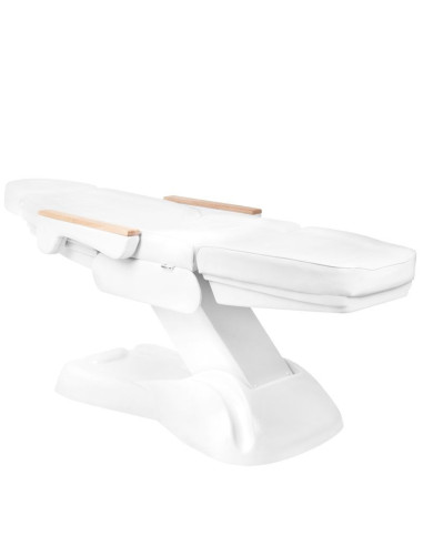 Poltrona elétrica estética Firenze Lux 273B, madeira branca, 3 motores profissionais + banco