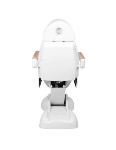 Poltrona estetica elettrica Firenze Lux 273B in legno bianco 3 motori Pro + sgabello