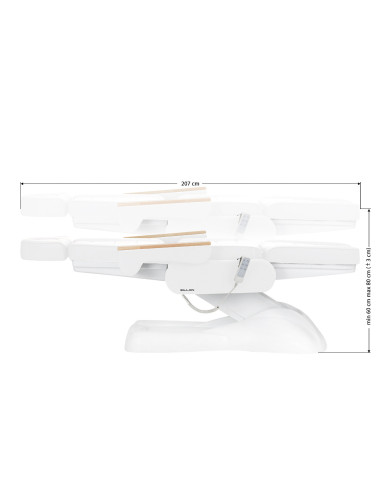 Poltrona estetica elettrica Firenze 273B in legno bianco 3 motori Pro