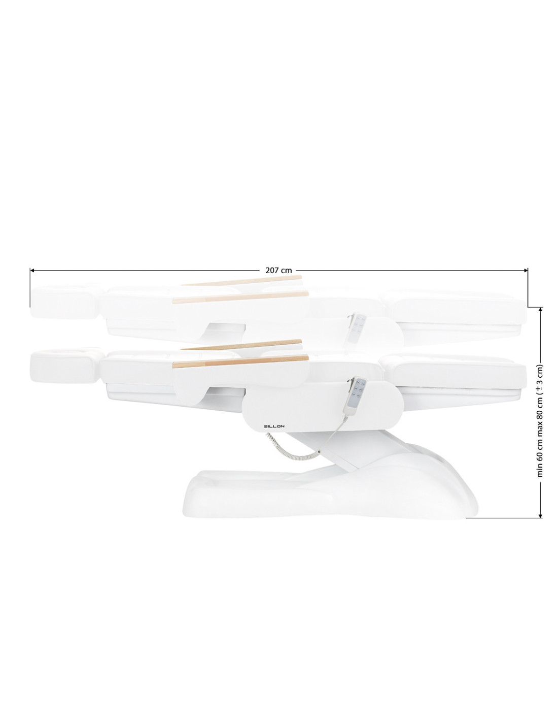 Sillón Estético Eléctrico Firenze 273B Madera Blanca 3 Motores Pro