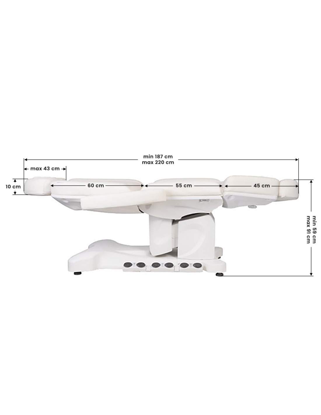 Sillón de belleza eléctrico con calefacción LED Pro Ancona Lux