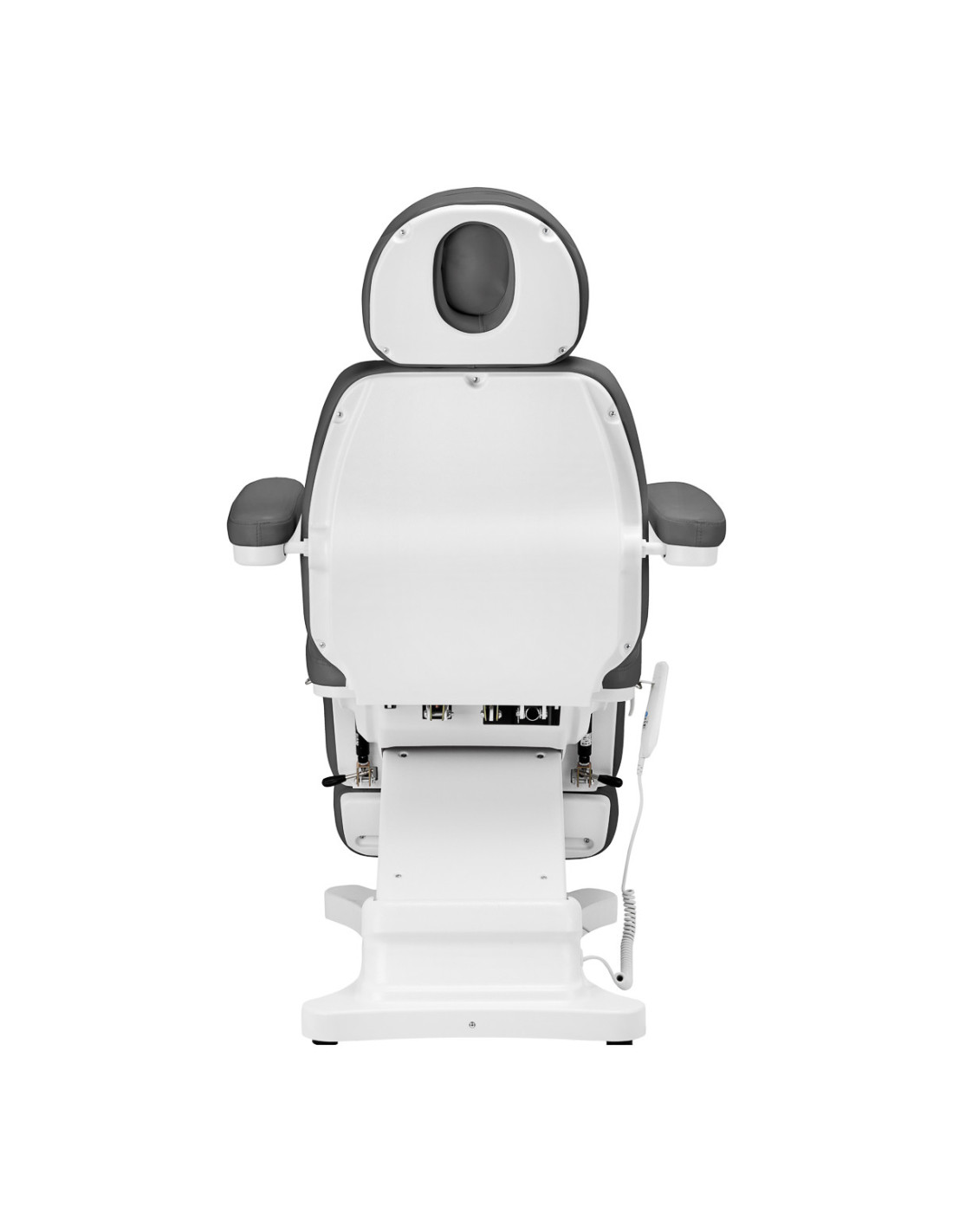 Poltrona elétrica estética profissional Torino cinza e branco com 2 motores