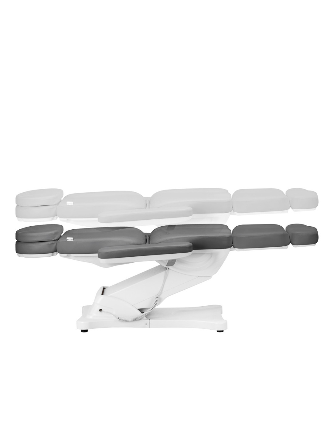 Sillón eléctrico estético Torino Pro de 4 motores en gris y blanco