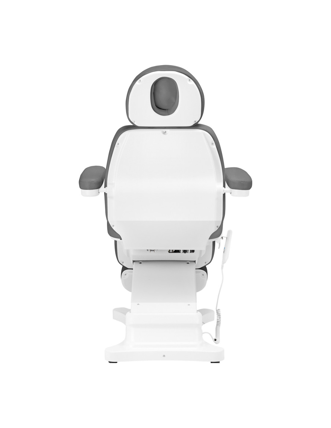 Poltrona elétrica estética profissional Torino cinza e branco com 4 motores