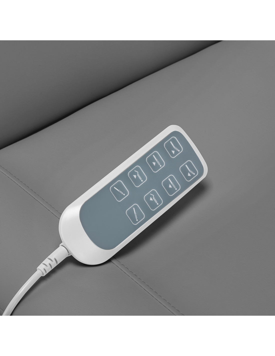 Sillón eléctrico estético Torino Pro de 4 motores en gris y blanco