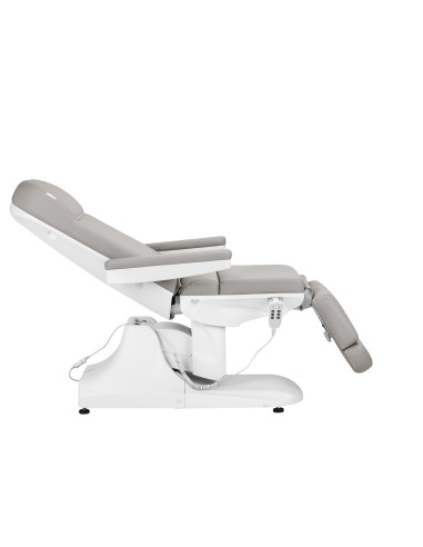 Sillón eléctrico estético Azzurro 891, gris y blanco, con 3 motores.