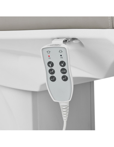 Sillón eléctrico estético Azzurro 891, gris y blanco, con 3 motores.