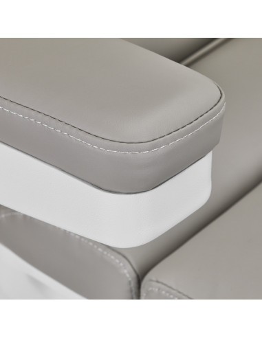 Sillón eléctrico estético Azzurro 891, gris y blanco, con 3 motores.
