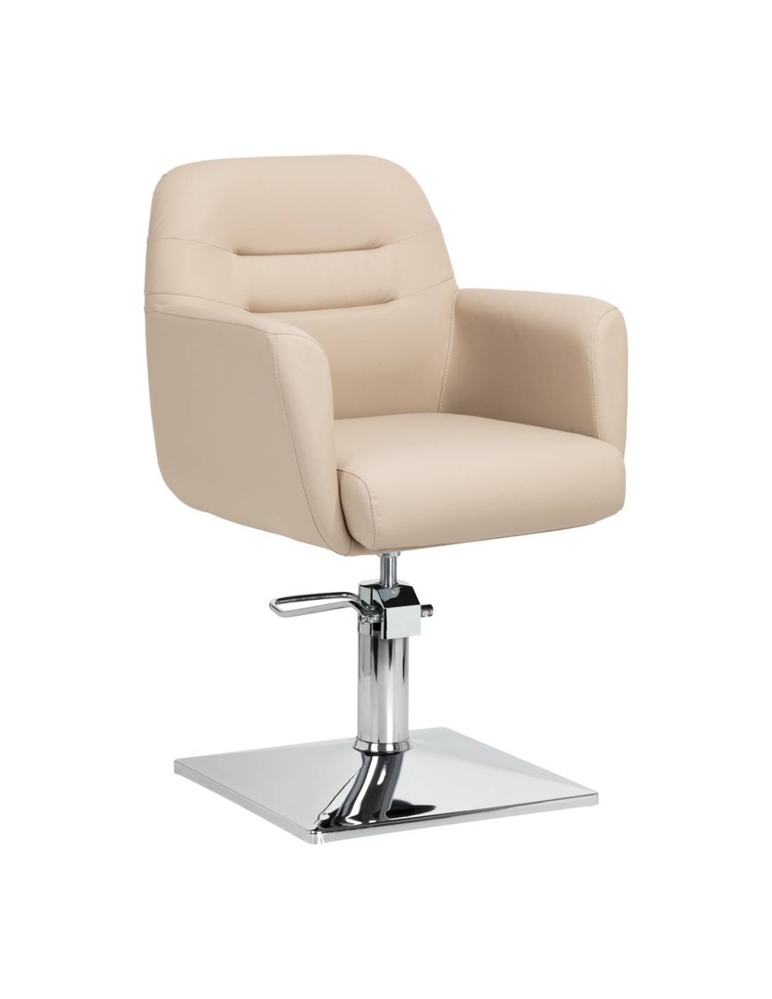 HydroSquare Verona Beige Chrome Pro Friseurstuhl 