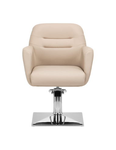 HydroSquare Verona Beige Chrome Pro Friseurstuhl 
