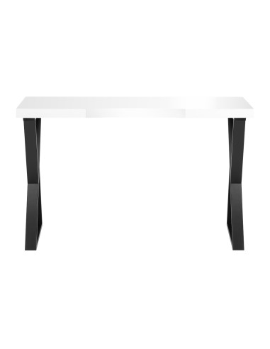 Table de Manucure Épure Noir Solo Plateau Blanc & Pieds Géométriques 