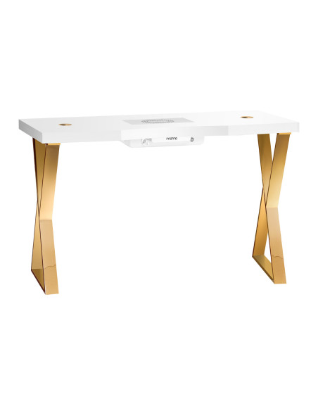 Gold Air 48W Manicure Table with Built-in Vacuum & Crossed Legs