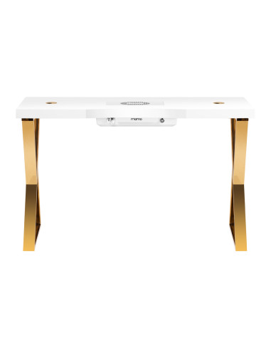 Mesa de manicura Gold Air de 48 W con aspiradora integrada y patas cruzadas