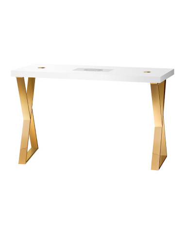 Gold Air 48W Manicure Table with Built-in Vacuum & Crossed Legs