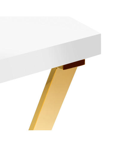 Table de Manucure Épure Dorée Air 48W Aspirateur Intégré & Pieds Croisés 