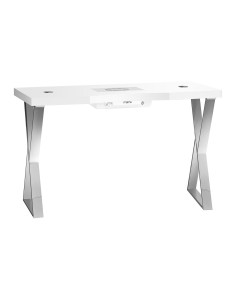 Mesa de manicura al vacío Épure Chrome Air de 48 W con patas cruzadas