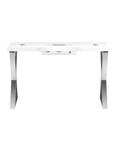 Tavolo manicure aspirante Épure Chrome Air 48W con gambe incrociate