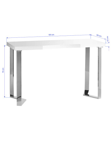 Table de Manucure Élégance Chrome Solo 