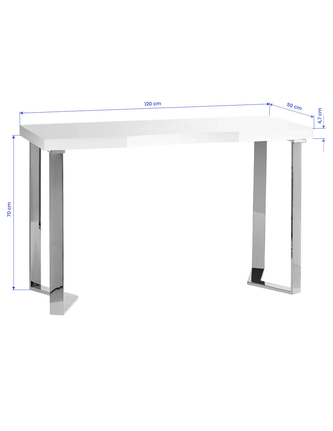 Table de Manucure Élégance Chrome Solo 