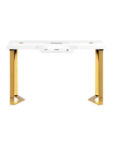 Golden Elegance Manicure Table White Top & Integrated 48W Vacuum Cleaner