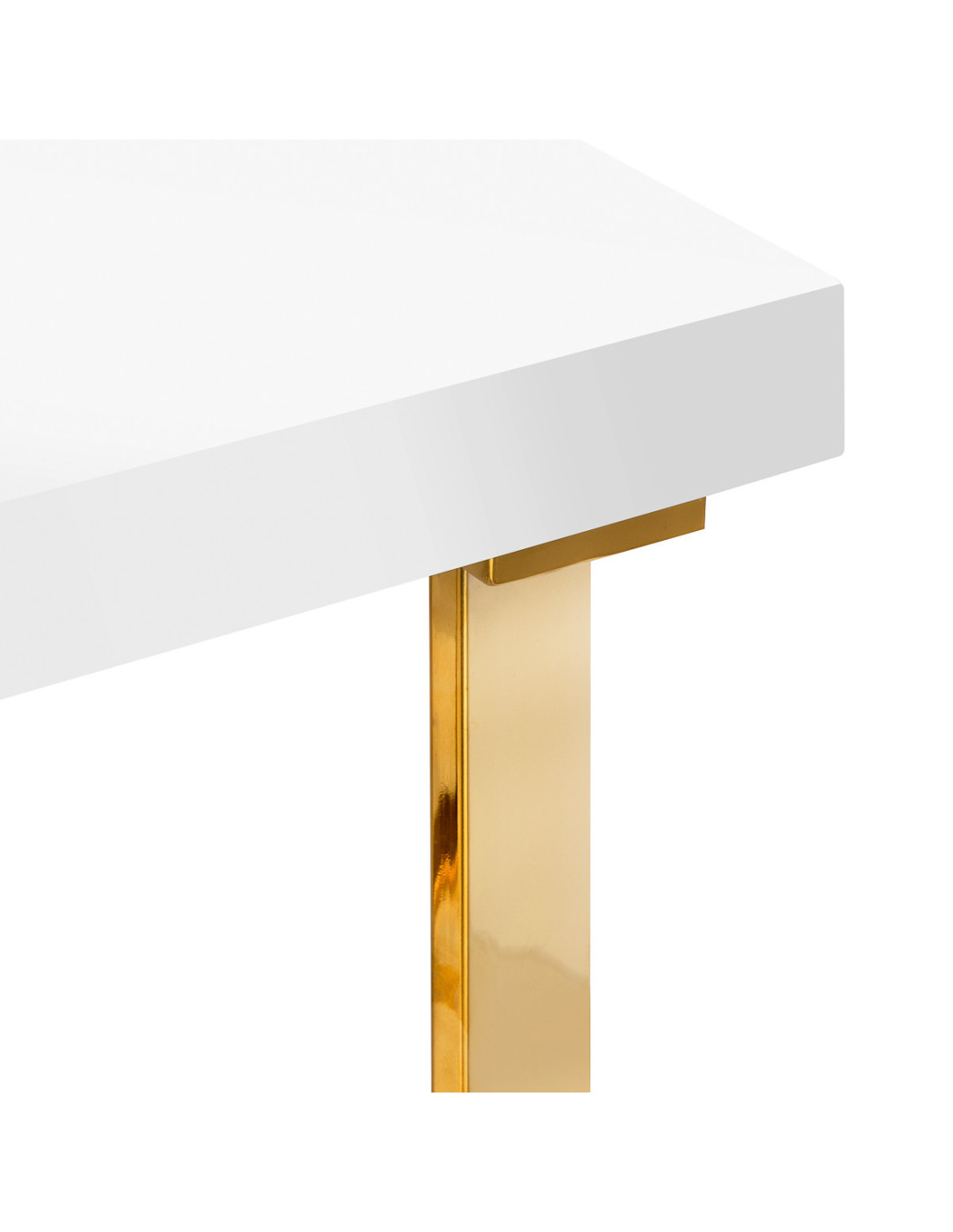 Mesa de manicura Golden Elegance con cubierta blanca y aspiradora integrada de 48 W