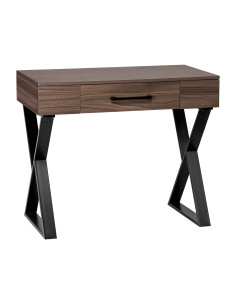 Manicure Table Dark Wood Solo Black Crossed Legs