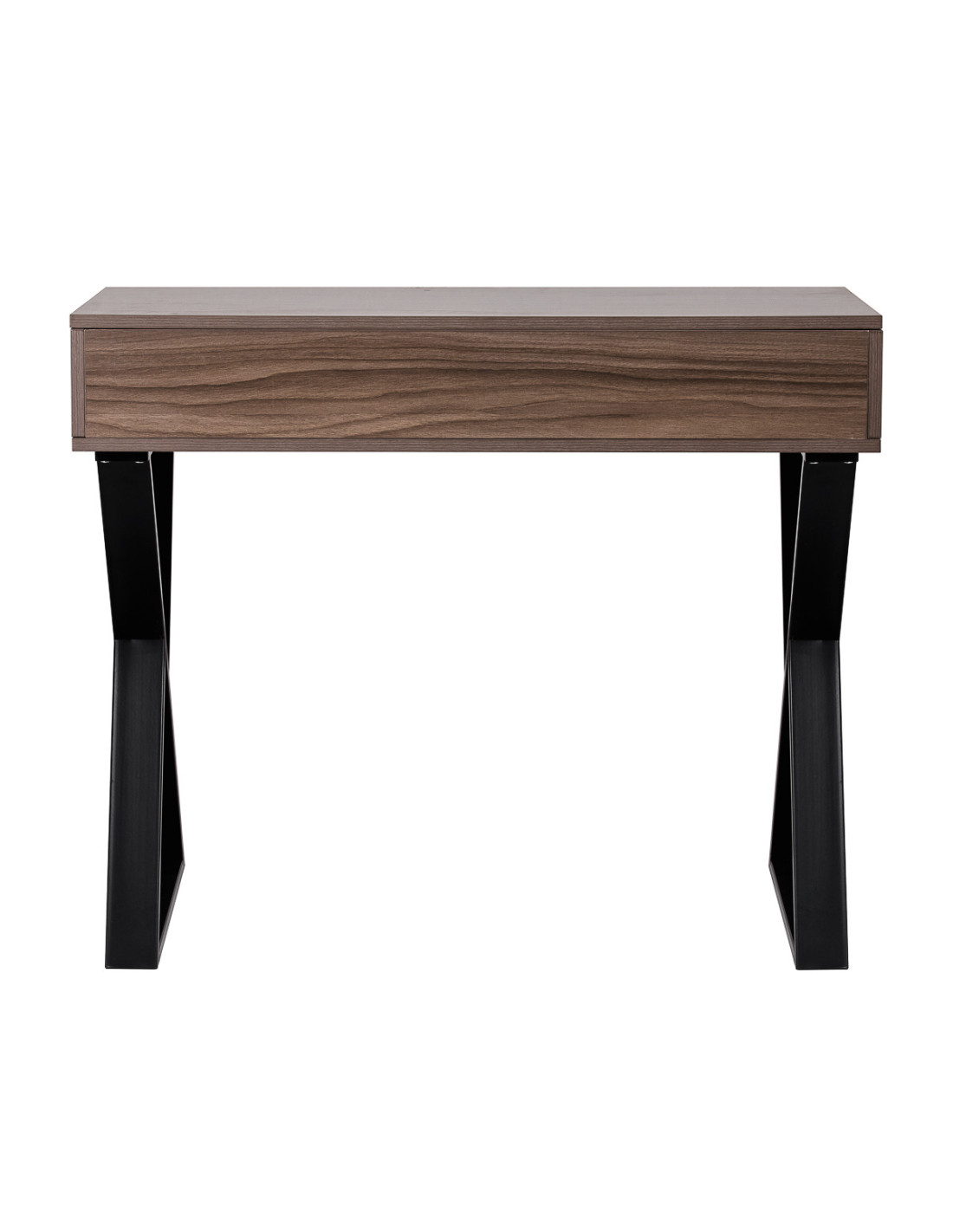 Manicure Table Dark Wood Solo Black Crossed Legs