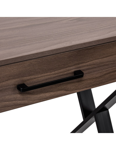 Tavolo da manicure in legno scuro Solo gambe incrociate nere