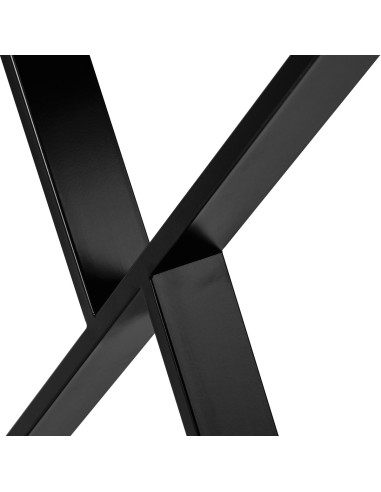 Manicure Table Dark Wood Solo Black Crossed Legs