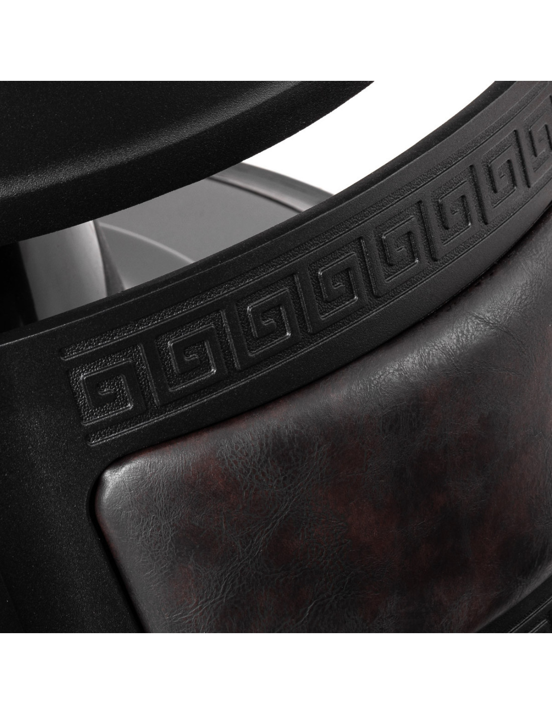 Fotel fryzjerski Cavaleset – ciemnobrązowy, vintage, pro