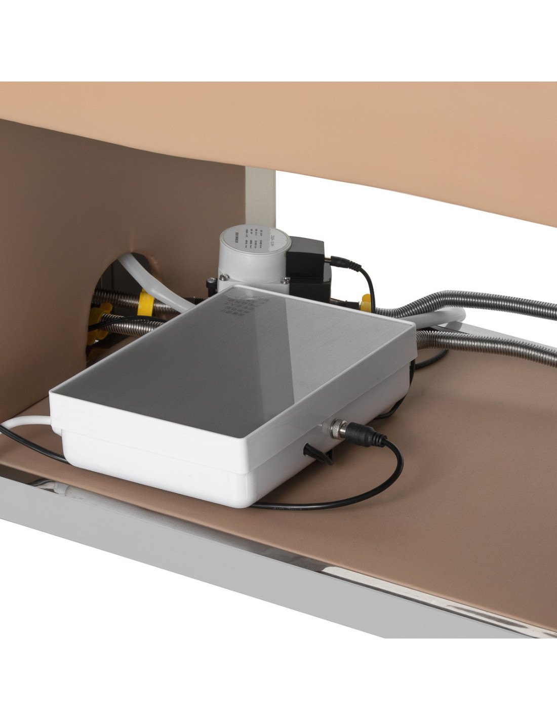 Head Spa Beige Bed with Closed Storage Space