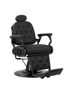 Fauteuil Barbier Imperial Noir Capitonné – Style Barbershop Pro